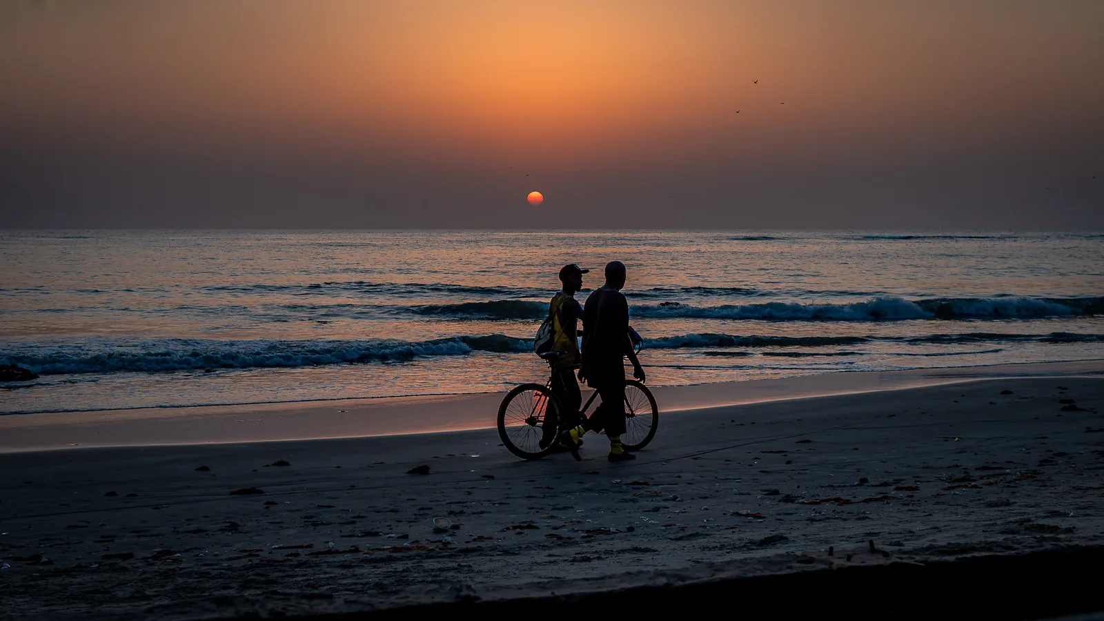 Sunset at Sanyang Beach on The Gambia’s south coast